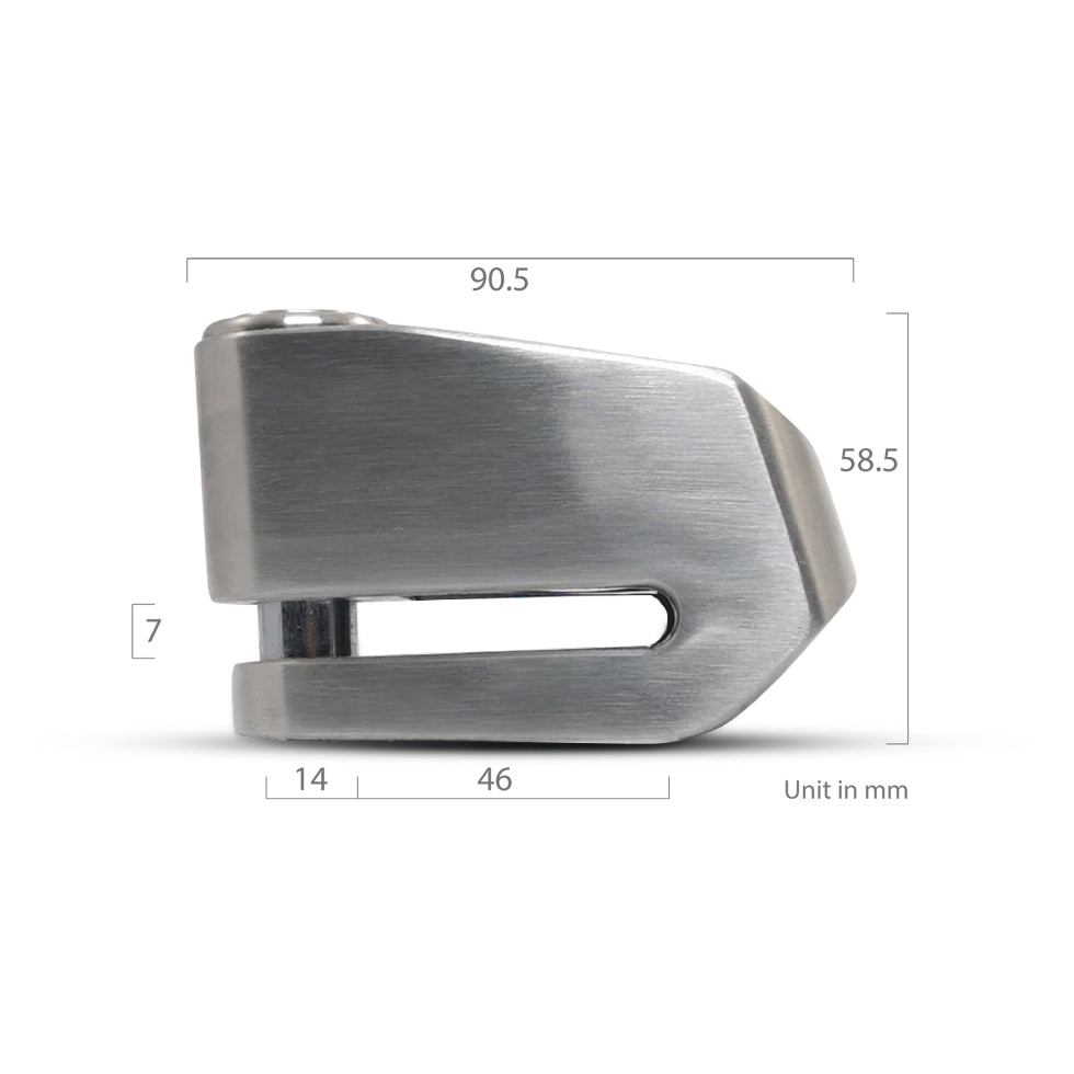 Cranns VD14 Motorcycle Disc Lock Alarm SRA size dimension