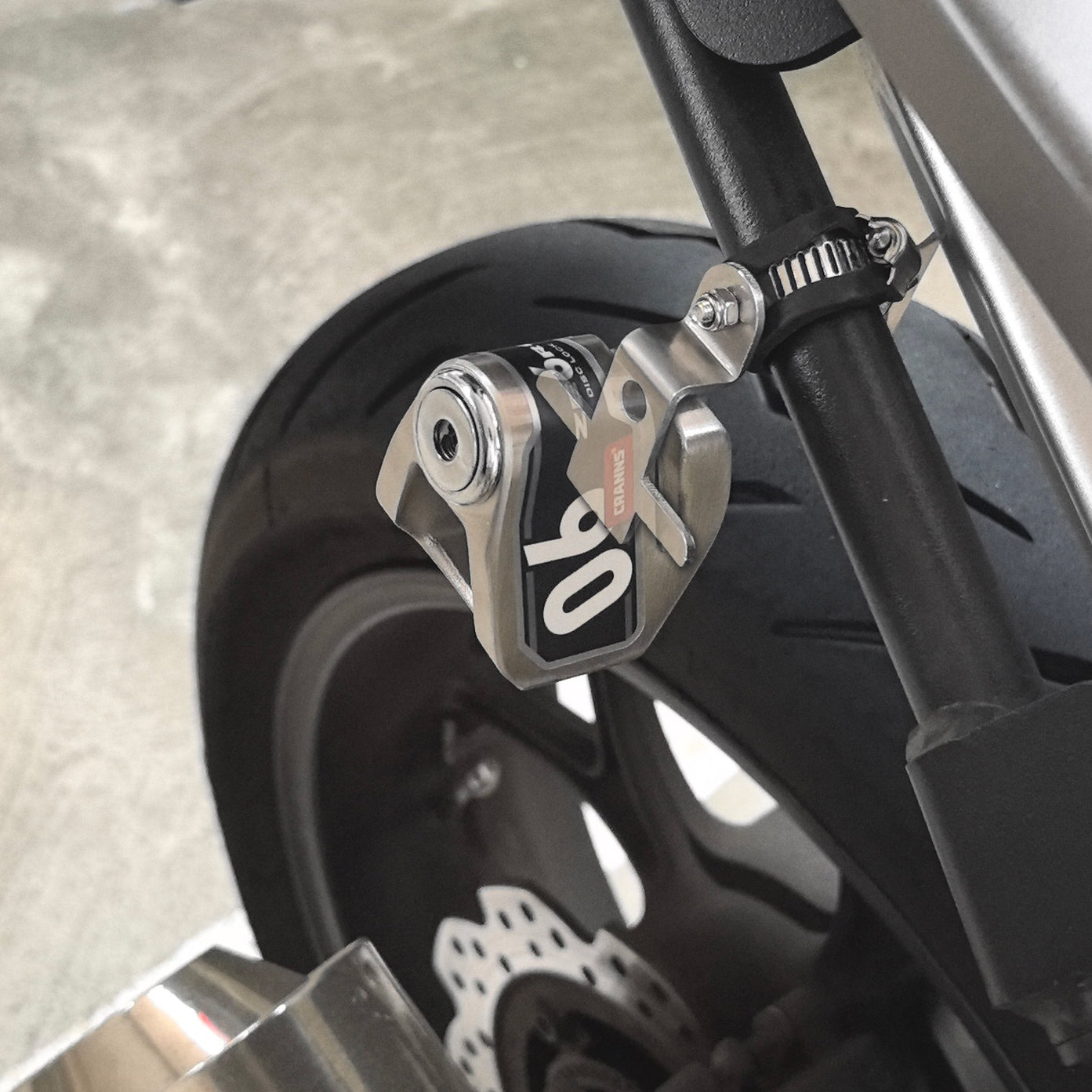 Cranns HR3 Lock holder for RB6, Zero6 disc lock - Stainless steel 304 - Motorcycle Lock accessory
