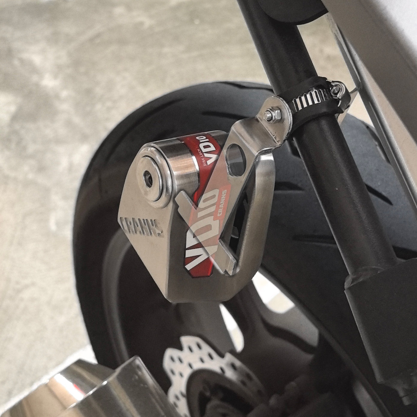 Cranns HR5 Lock holder for VD10, VP6 disc lock - Stainless steel 304 - Motorcycle Lock accessory