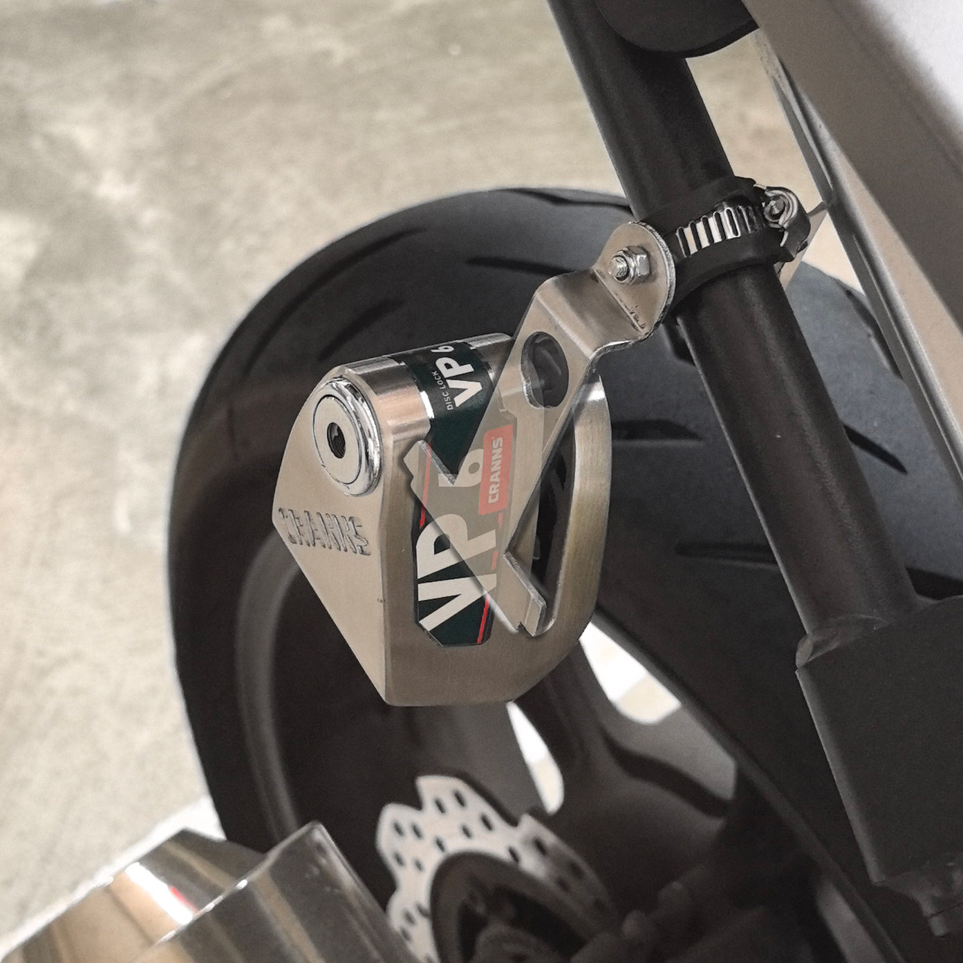 Cranns HR5 Lock holder for VD10, VP6 disc lock - Stainless steel 304 - Motorcycle Lock accessory