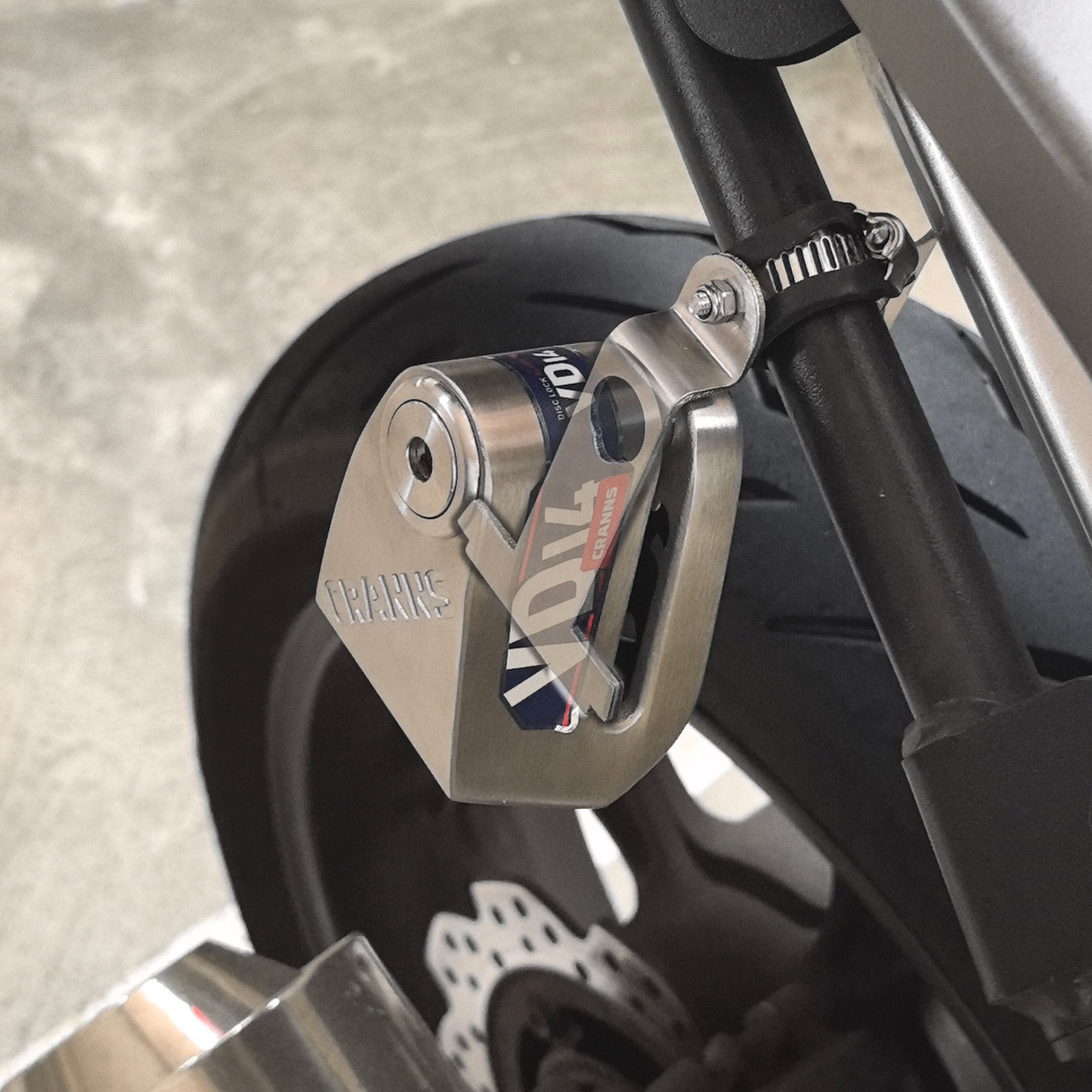 Cranns HR7 Lock holder for VD14, Zero9, VP6 disc lock - Stainless steel 304 - Motorcycle Lock accessory