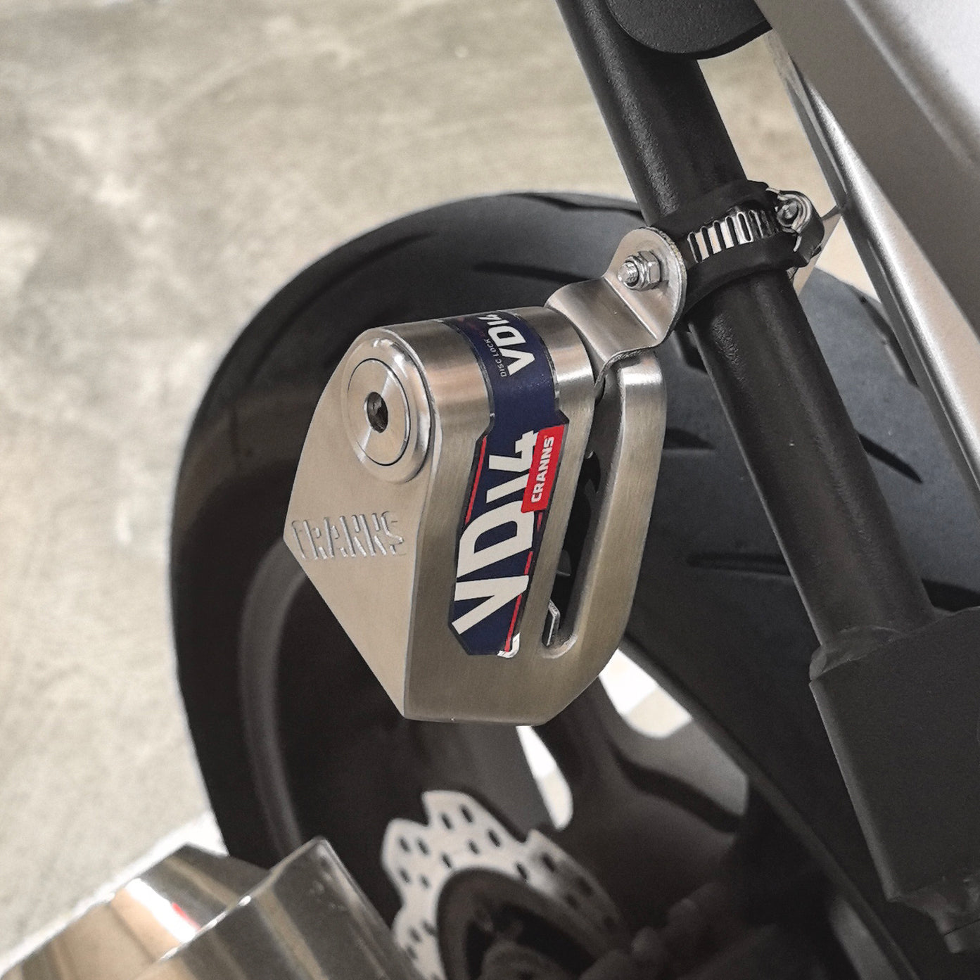 Cranns HR7 Lock holder for VD14, Zero9, VP6 disc lock - Stainless steel 304 - Motorcycle Lock accessory