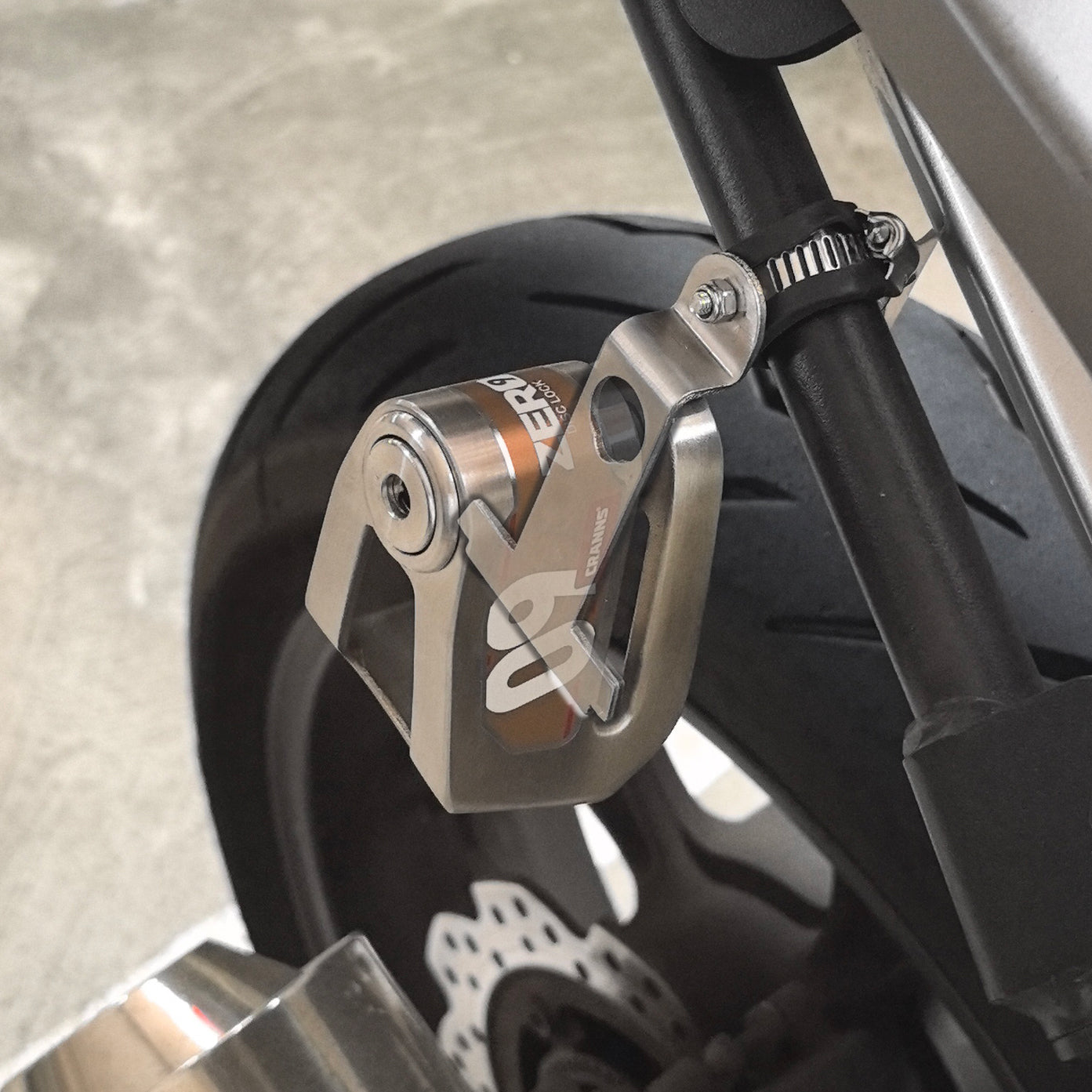 Cranns HR7 Lock holder for VD14, Zero9, VP6 disc lock - Stainless steel 304 - Motorcycle Lock accessory