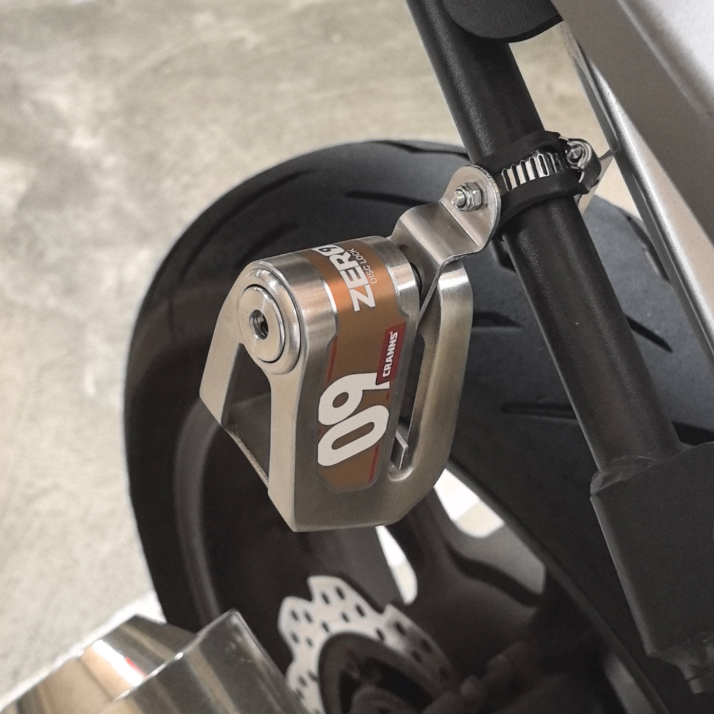 Cranns HR7 Lock holder for VD14, Zero9, VP6 disc lock - Stainless steel 304 - Motorcycle Lock accessory
