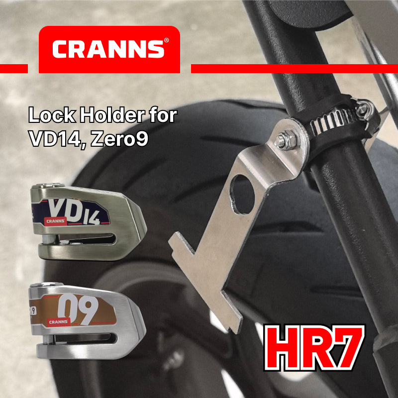 Cranns HR7 Lock holder for VD14, Zero9, VP6 disc lock - Stainless steel 304 - Motorcycle Lock accessory