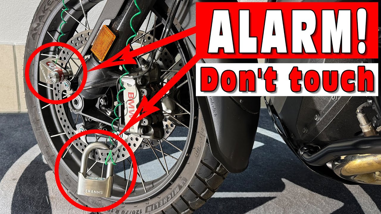 Load video: Cranns VD10 + PM70 (Alarm disc lock + Pad lock) review, Motorcycle security - Antivol